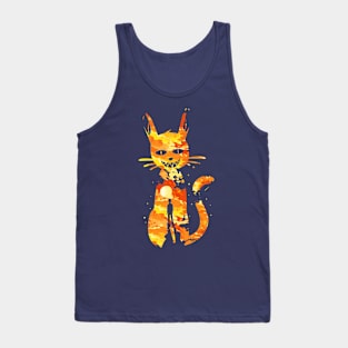 cat on fire Tank Top